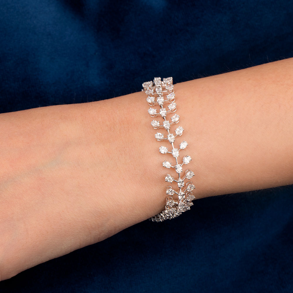 18K White Gold Diamond Bracelet - 7.62ct VS-SI-EF