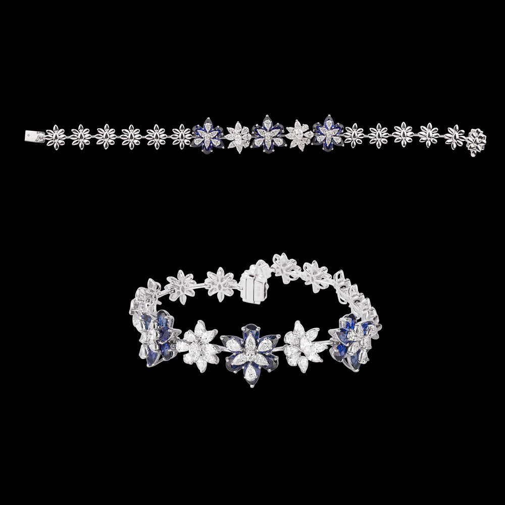 18K White Gold Diamond Bracelet - 2.77ct VS-SI-EF with Colour Stones