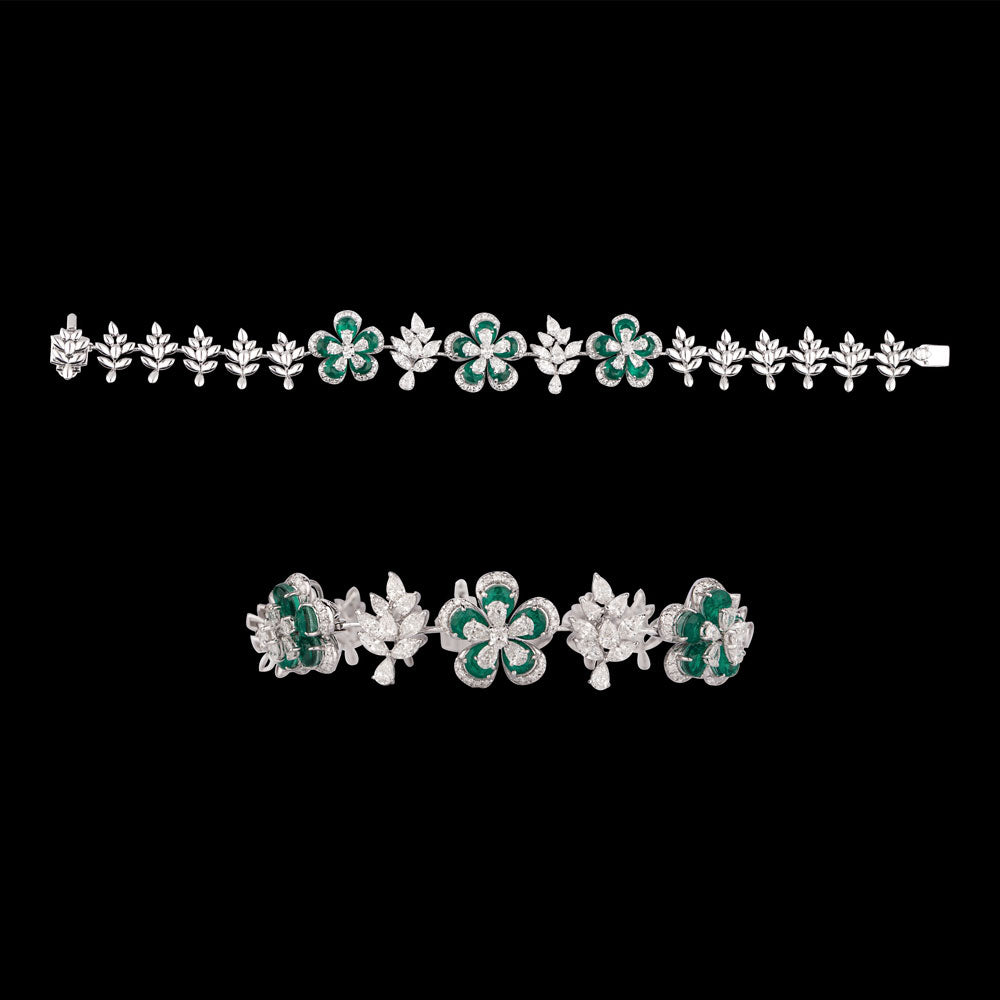 18K White Gold Diamond Bracelet - 3.147ct VS-SI-FG with Colour Stones