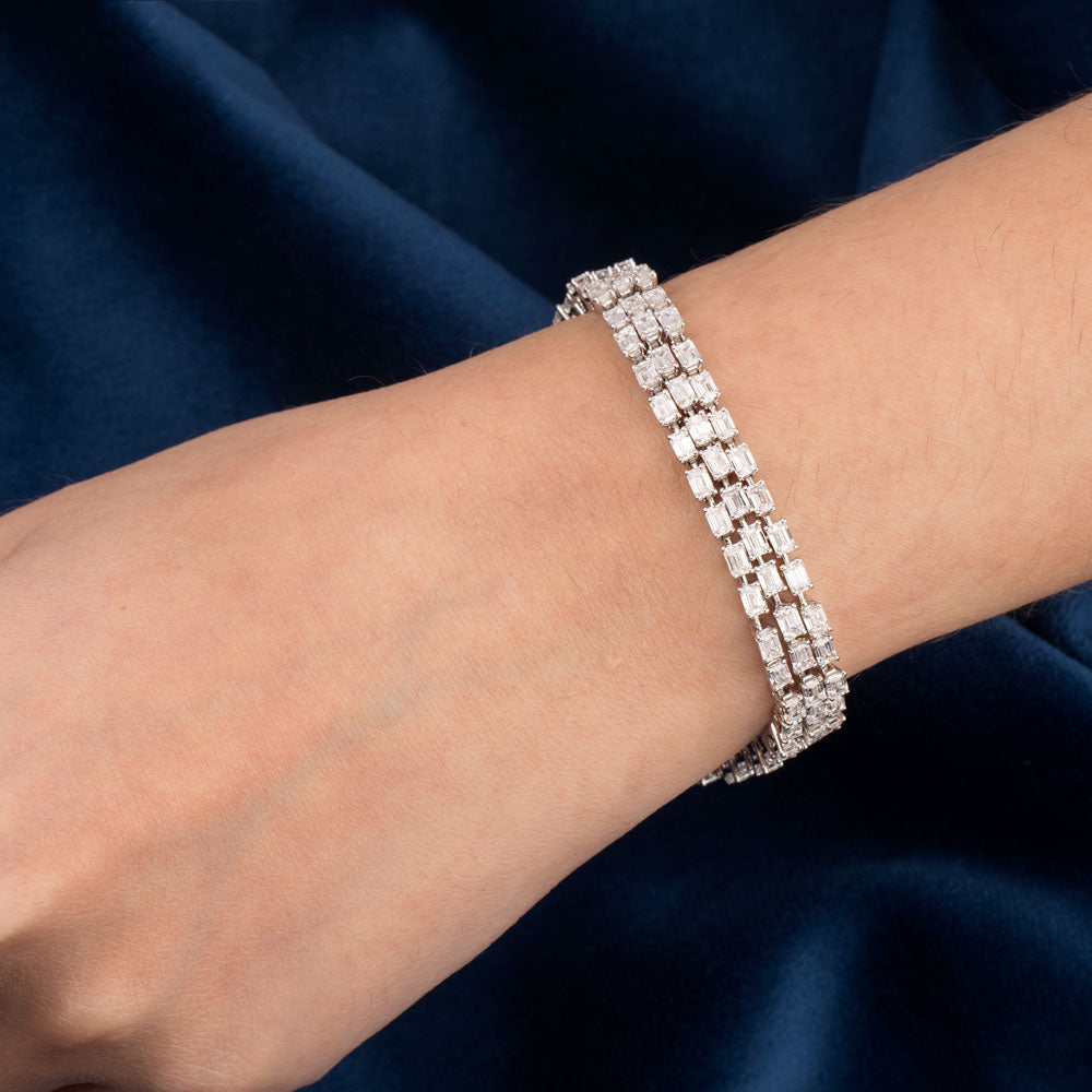 18K White Gold Diamond Bracelet - 13.35ct VVS-FG