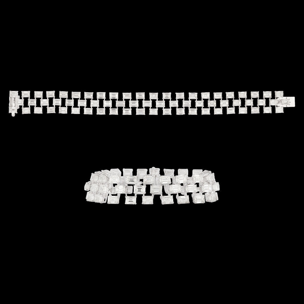 18K White Gold Diamond Bracelet - 32.33ct VVS-VS-HI