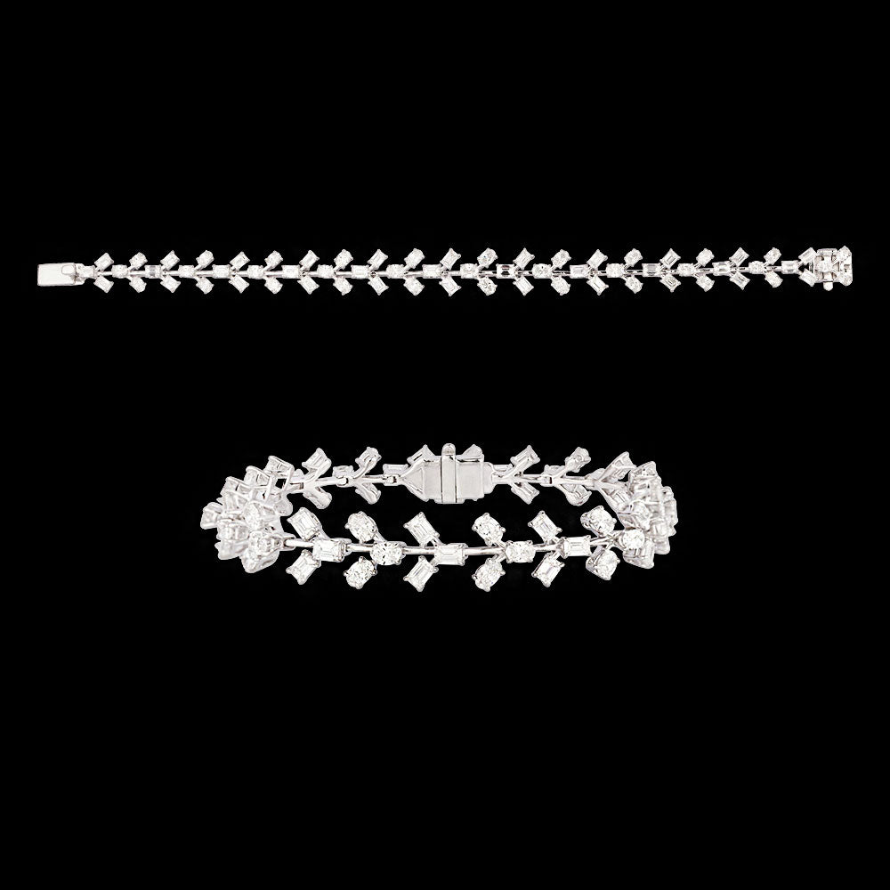 18K White Gold Diamond Bracelet - 7.13ct VVS-FG