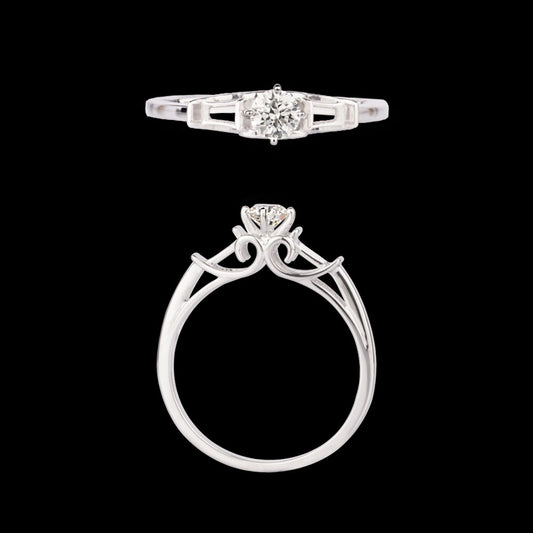 18K White Gold Diamond Ring - 0.24ct VS-IJ