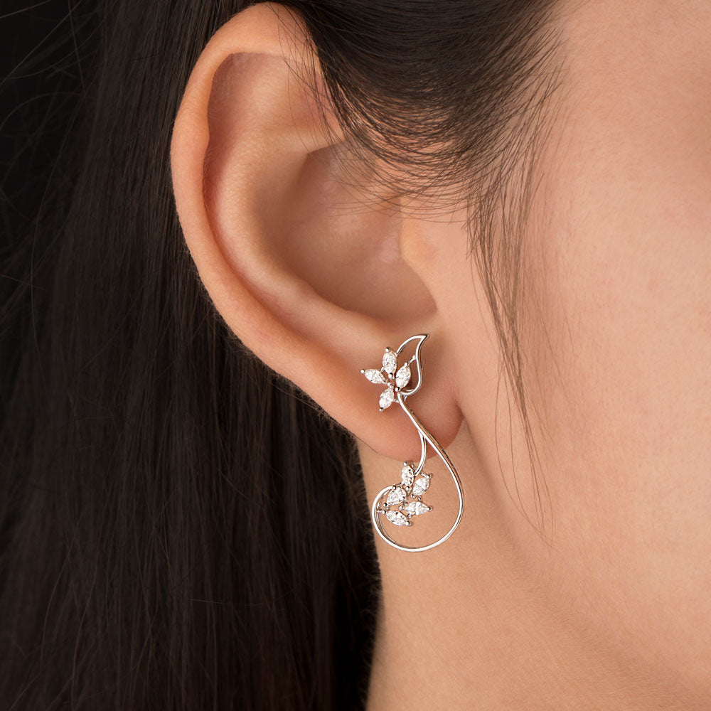 18K White Gold Diamond Earrings - 0.642ct VVS-FG