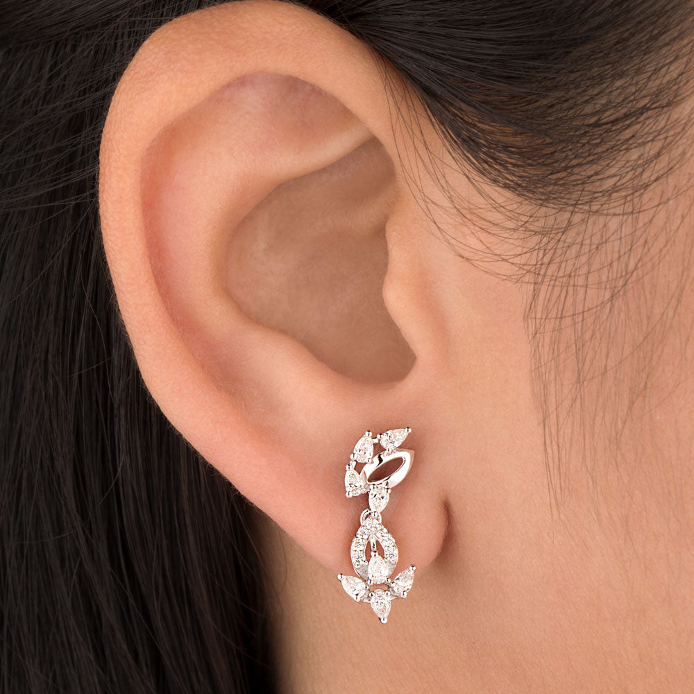 18K White Gold Diamond Earrings - 0.665ct VVS-FG