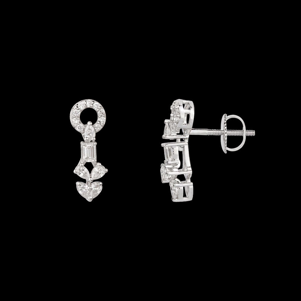18K White Gold Diamond Earrings - 0.671ct VVS-FG
