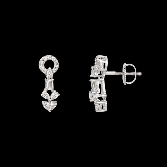 18K White Gold Diamond Earrings - 0.671ct VVS-FG