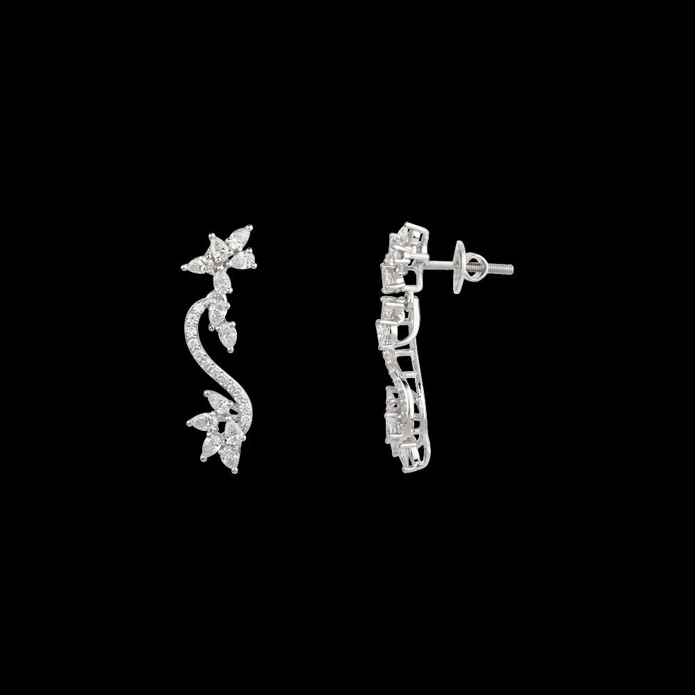 18K White Gold Diamond Earrings - 1.061ct VVS-FG