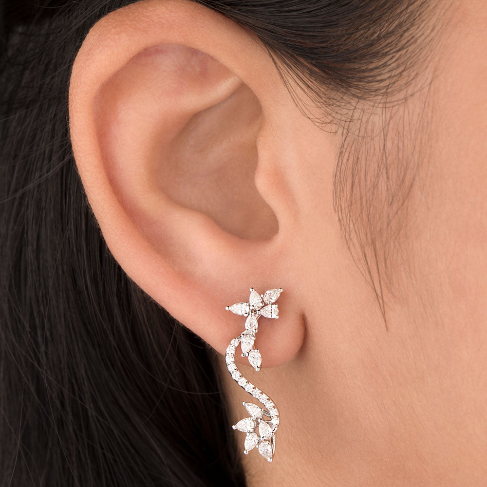 18K White Gold Diamond Earrings - 1.061ct VVS-FG