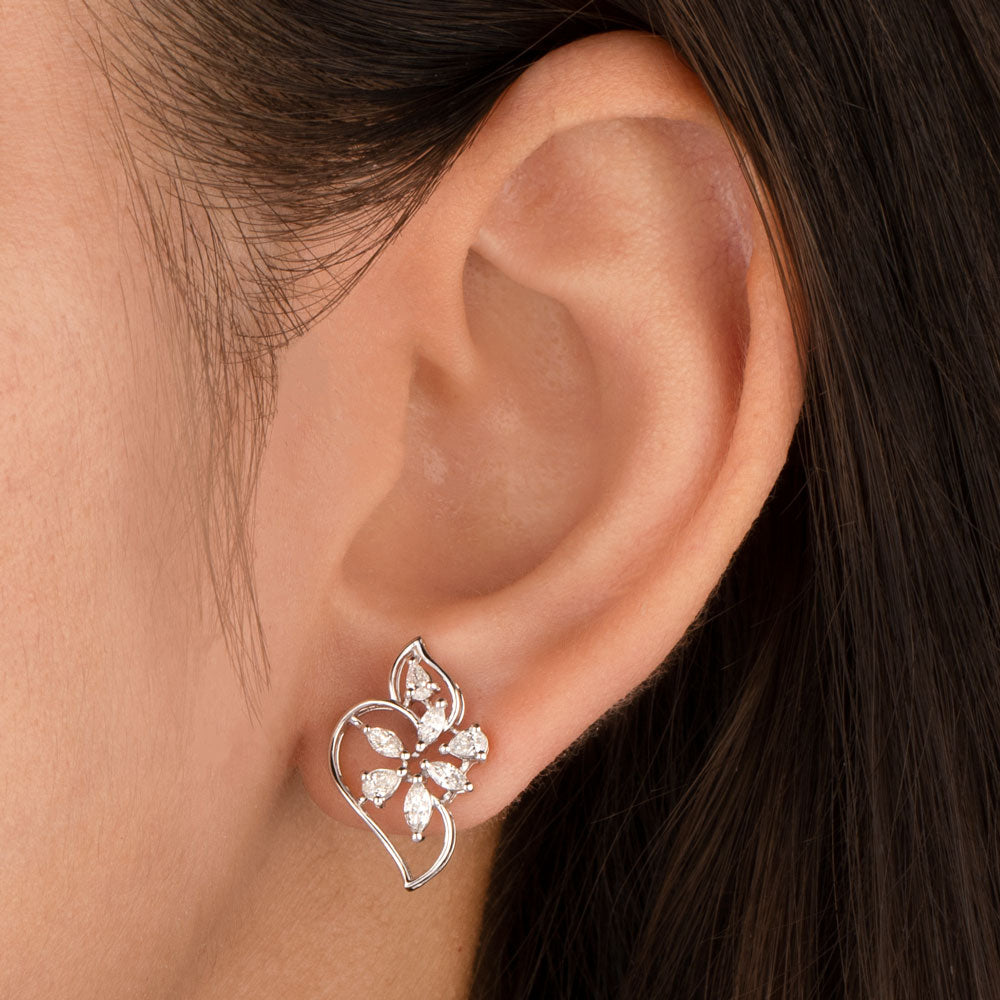 18K White Gold Diamond Earrings - 0.548ct VVS-FG