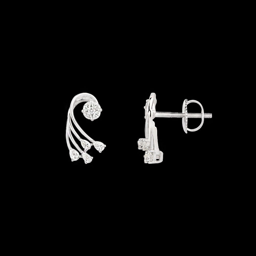 18K White Gold Diamond Earrings - 0.535ct VVS-VS-EF
