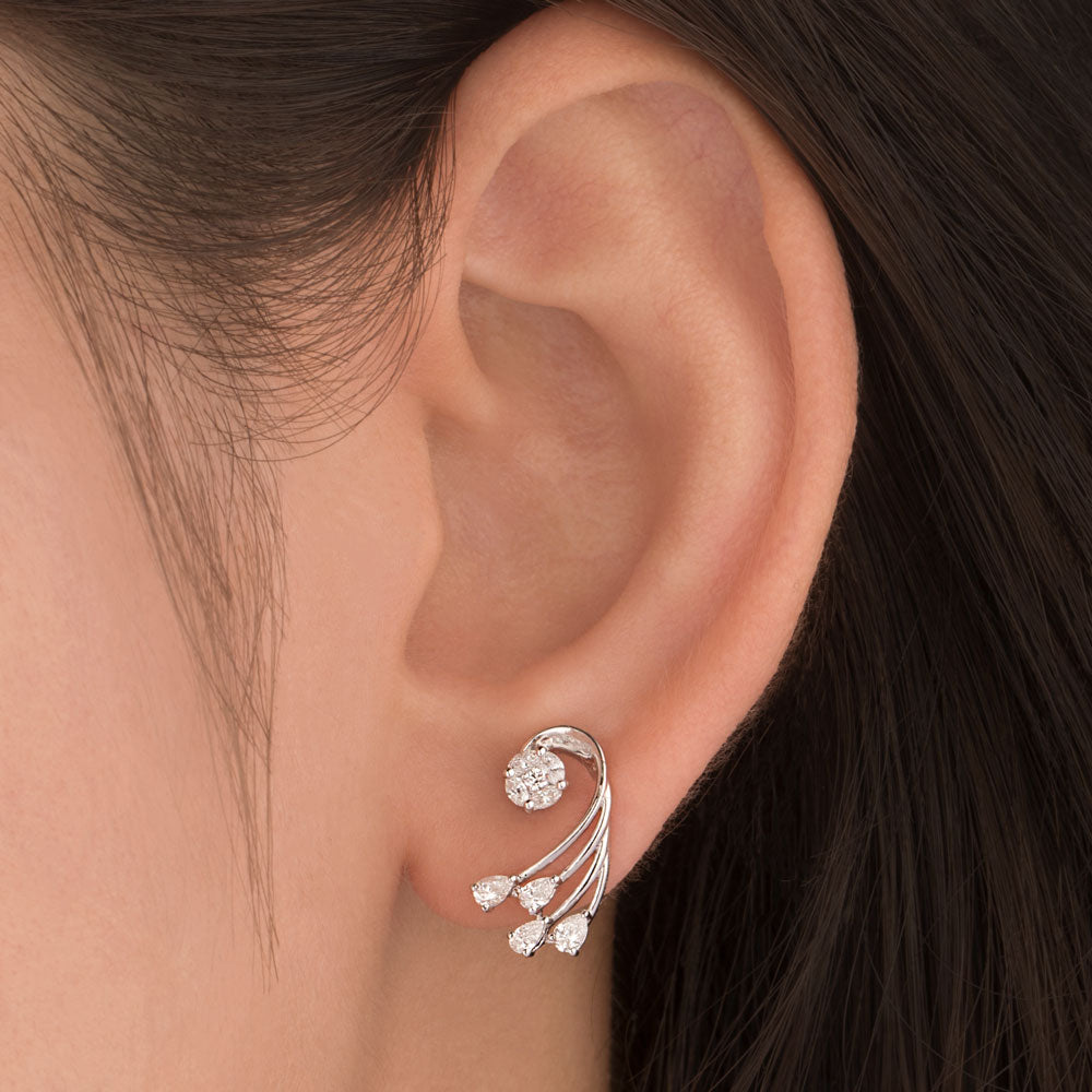 18K White Gold Diamond Earrings - 0.535ct VVS-VS-EF