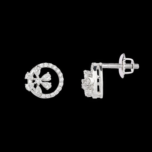 18K White Gold Diamond Earrings - 0.587ct VVS-VS-EF