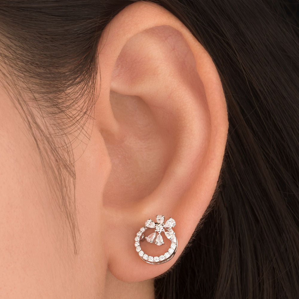 18K White Gold Diamond Earrings - 0.587ct VVS-VS-EF