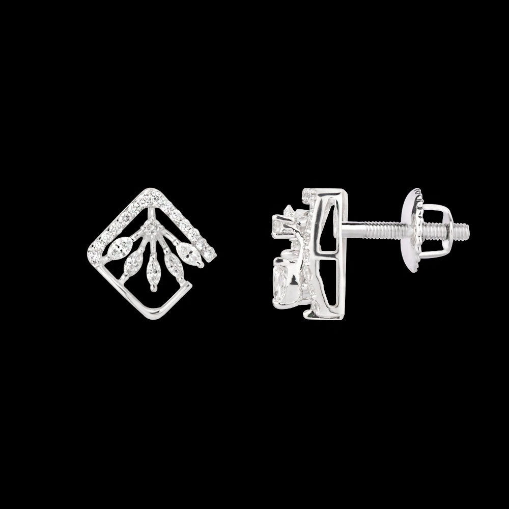 18K White Gold Diamond Earrings - 0.523ct VVS-VS-EF