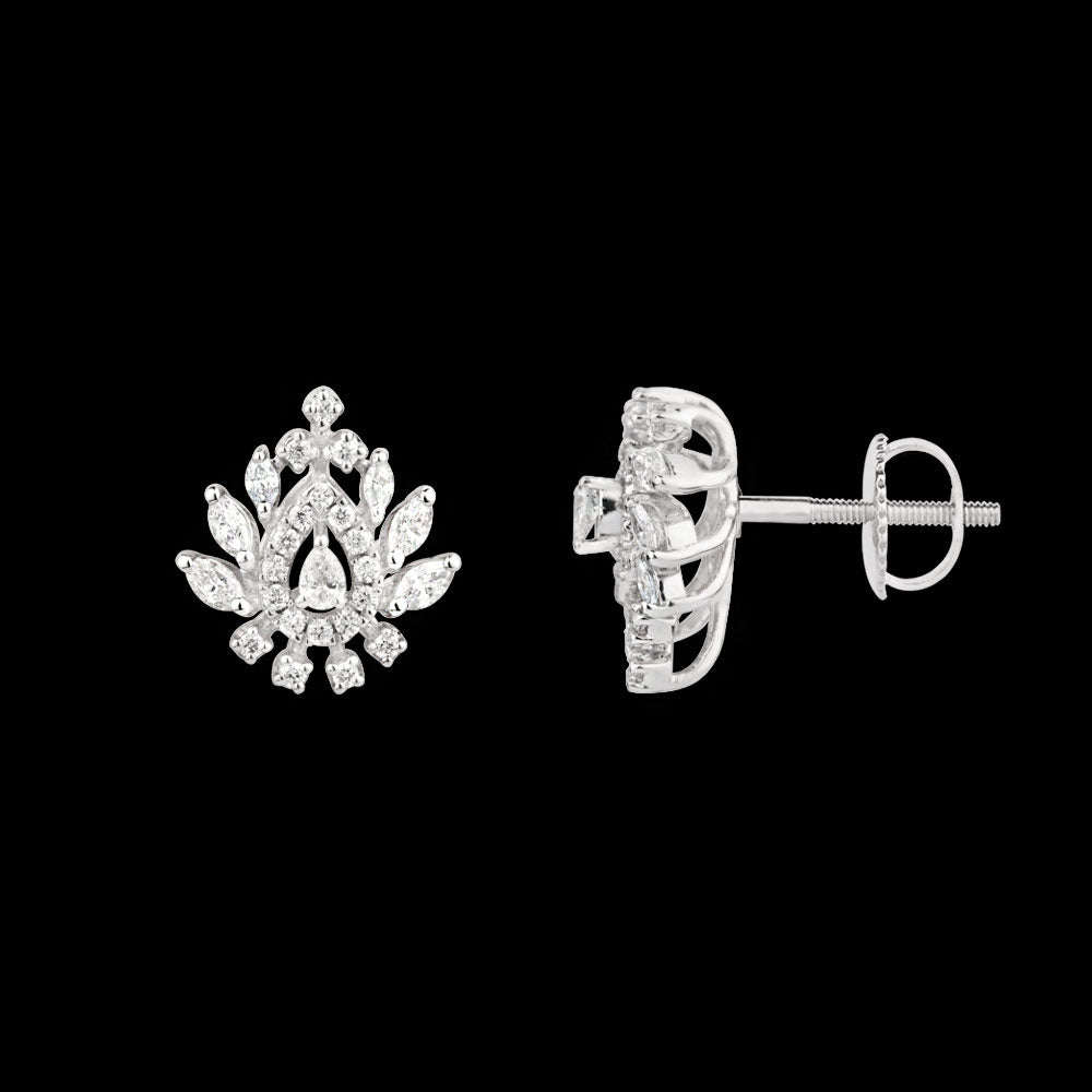 18K White Gold Diamond Earrings - 0.625ct VVS-VS-EF