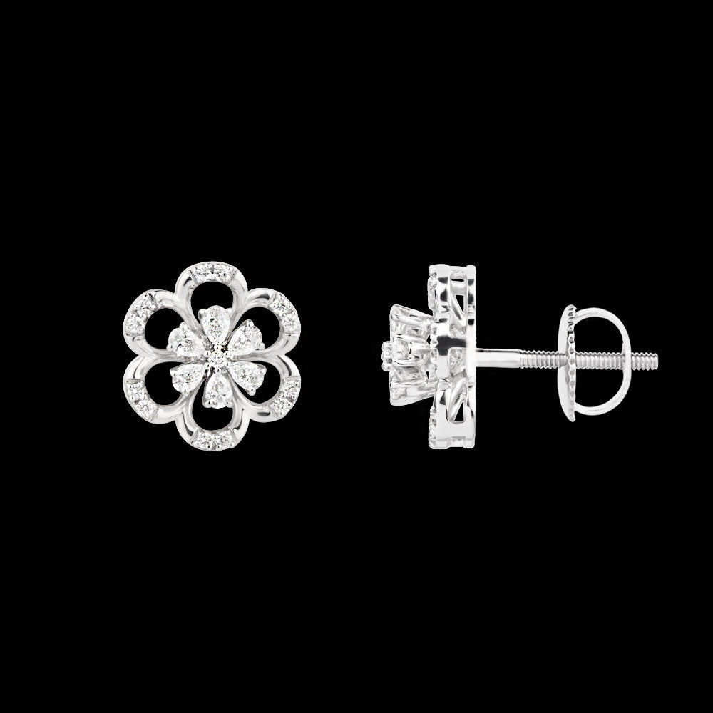 18K White Gold Diamond Earrings - 0.52ct VVS-VS-EF