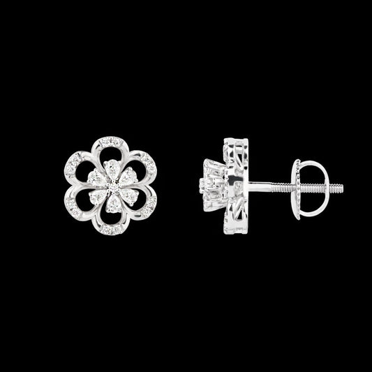 18K White Gold Diamond Earrings - 0.52ct VVS-VS-EF