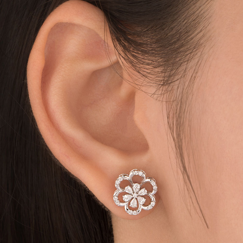 18K White Gold Diamond Earrings - 0.52ct VVS-VS-EF