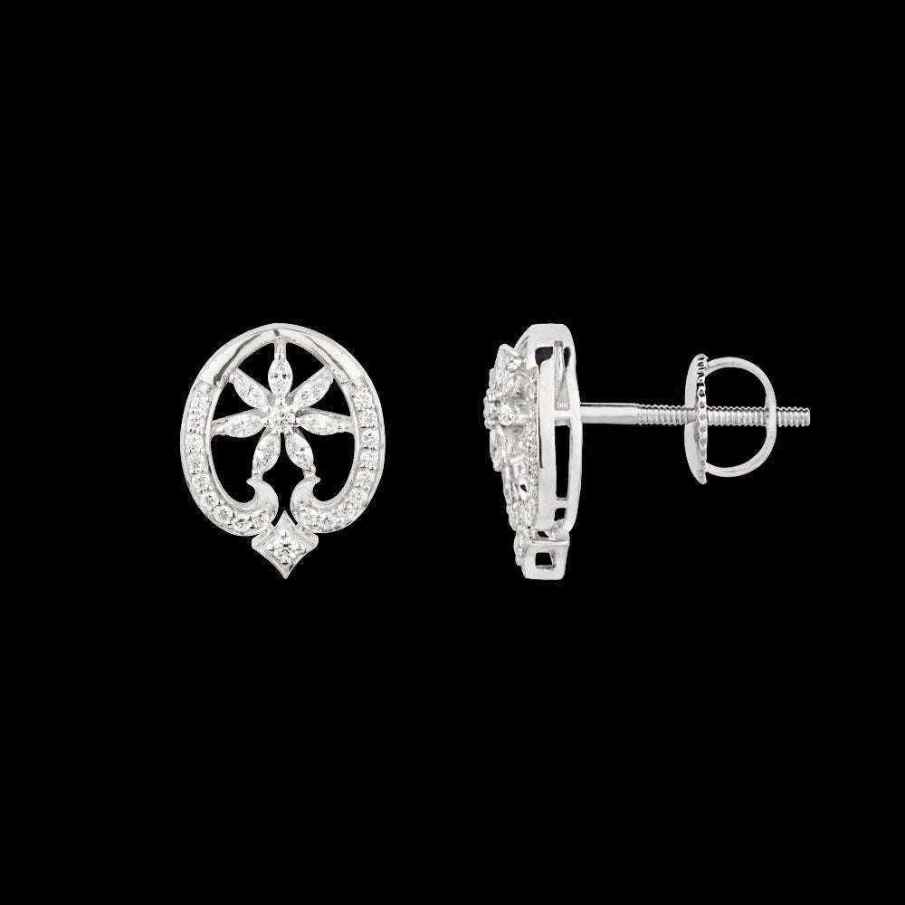 18K White Gold Diamond Earrings - 0.619ct VVS-VS-EF
