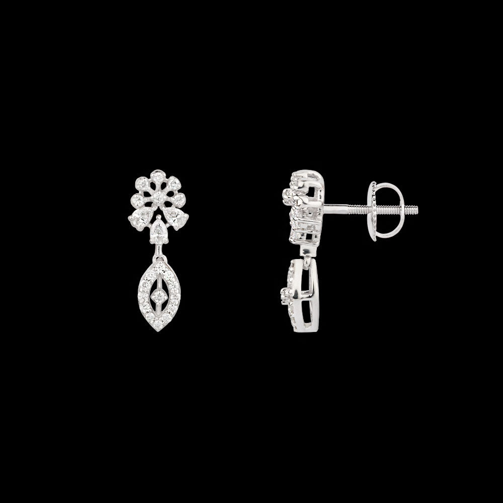 18K White Gold Diamond Earrings - 0.498ct VVS-VS-EF