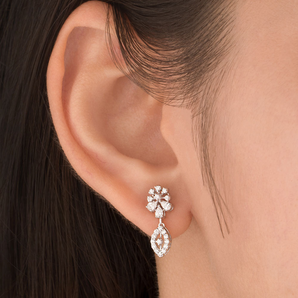 18K White Gold Diamond Earrings - 0.498ct VVS-VS-EF