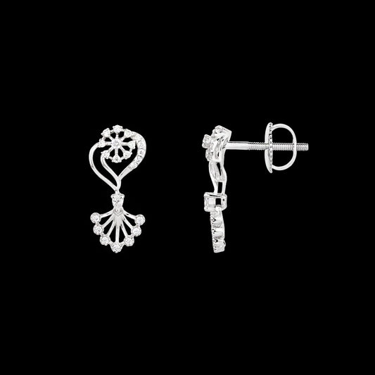 18K White Gold Diamond Earrings - 0.353ct VVS-VS-EF