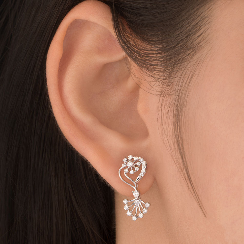 18K White Gold Diamond Earrings - 0.353ct VVS-VS-EF