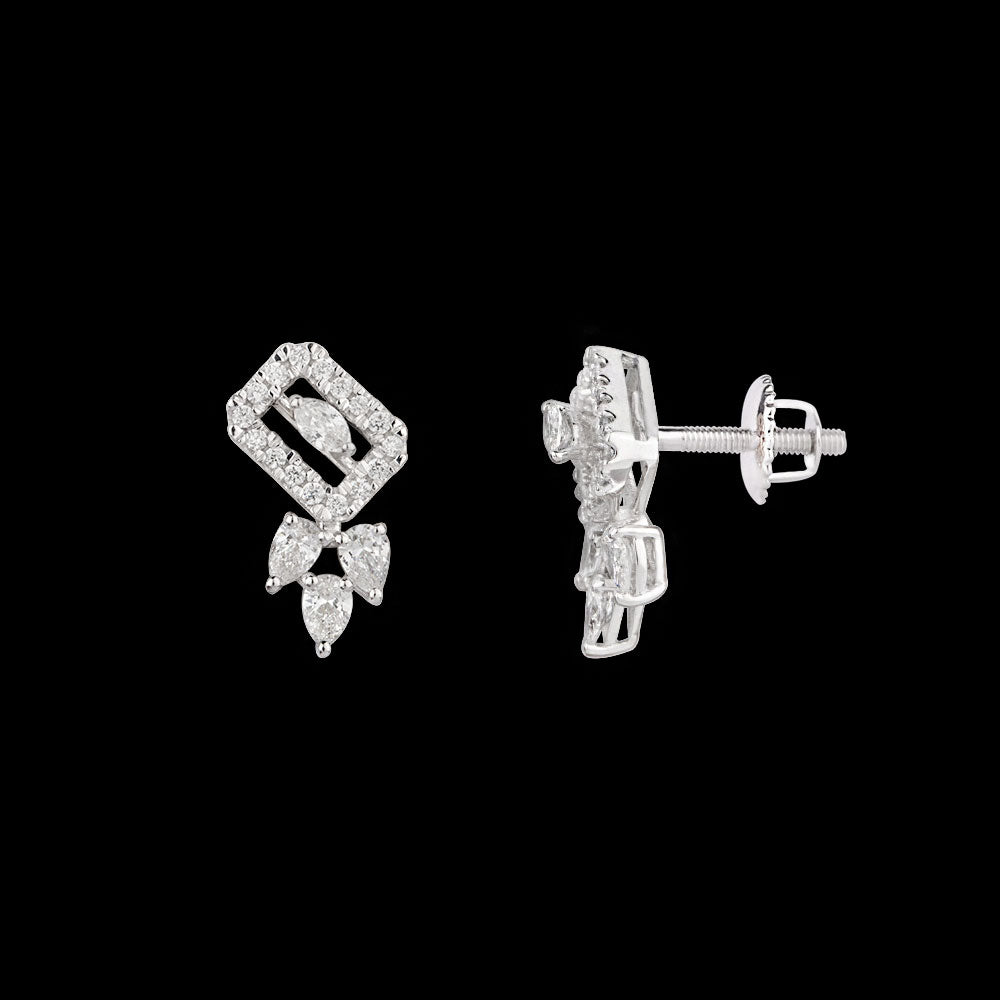 18K White Gold Diamond Earrings - 0.468ct VVS-VS-EF