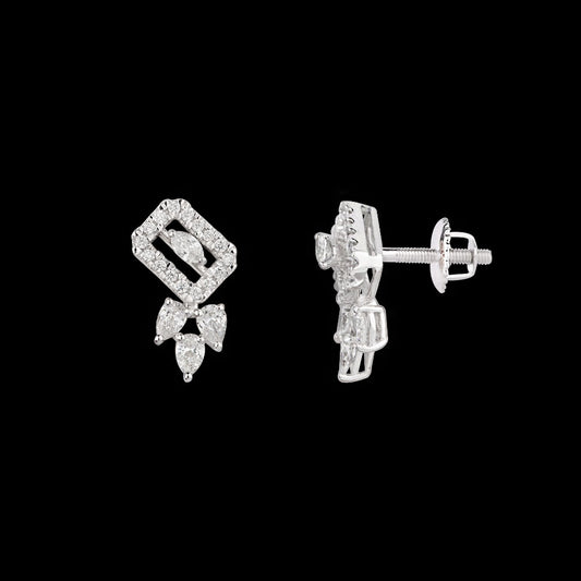 18K White Gold Diamond Earrings - 0.468ct VVS-VS-EF