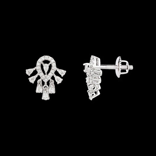 18K White Gold Diamond Earrings - 0.619ct VVS-VS-EF