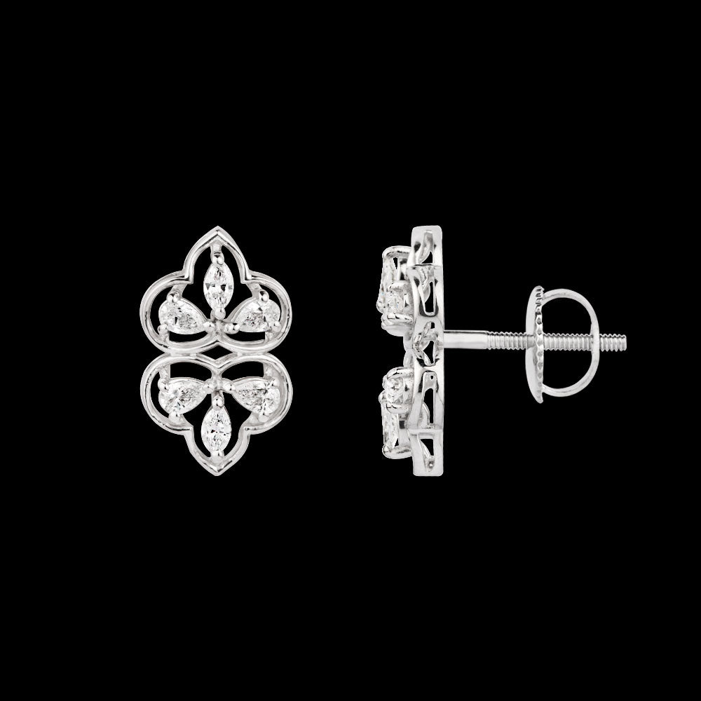 18K White Gold Diamond Earrings - 0.465ct VVS-FG