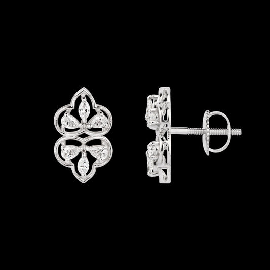 18K White Gold Diamond Earrings - 0.465ct VVS-FG