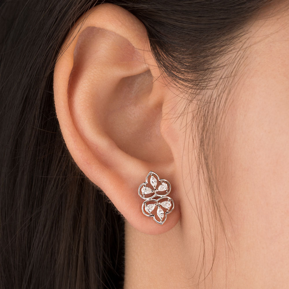 18K White Gold Diamond Earrings - 0.465ct VVS-FG