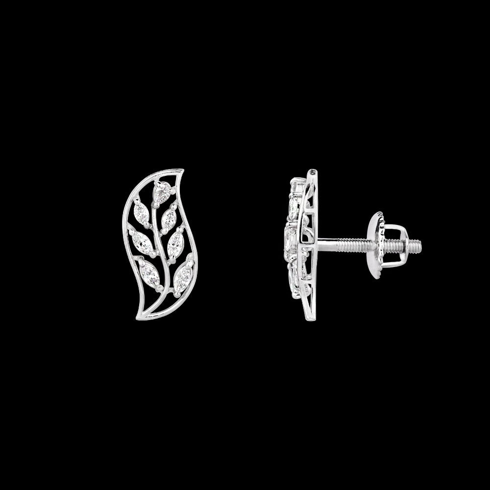 18K White Gold Diamond Earrings - 0.569ct VVS-FG