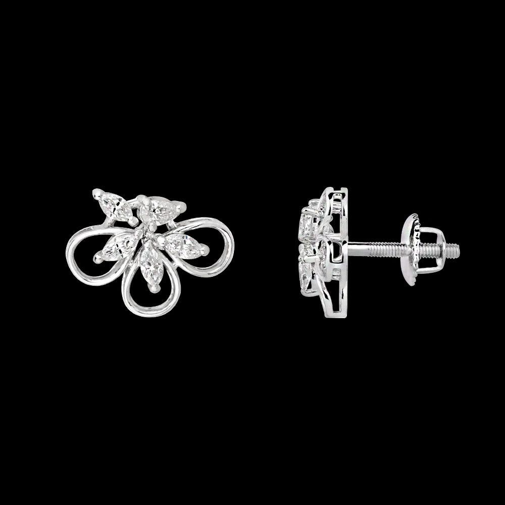 18K White Gold Diamond Earrings - 0.357ct VVS-FG