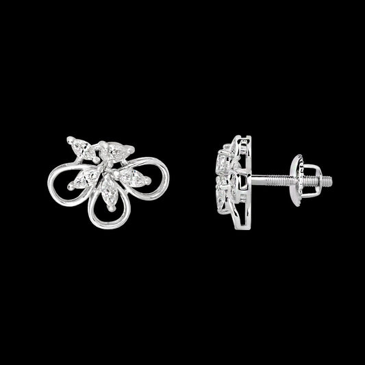 18K White Gold Diamond Earrings - 0.357ct VVS-FG