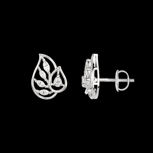 18K White Gold Diamond Earrings - 0.366ct VVS-FG
