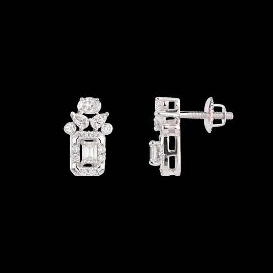 18K White Gold Diamond Earrings - 0.604ct VVS-FG