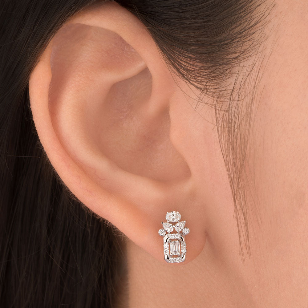 18K White Gold Diamond Earrings - 0.604ct VVS-FG