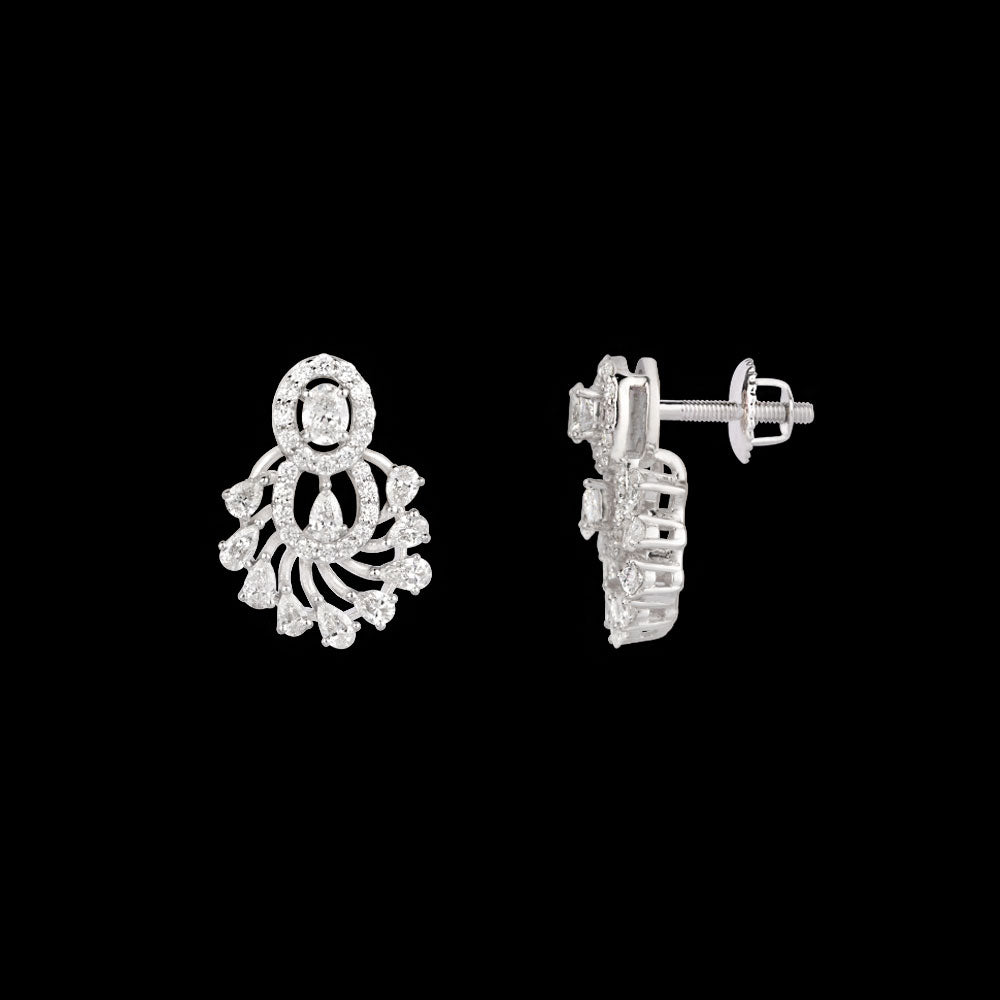 18K White Gold Diamond Earrings - 1.042ct VVS-FG