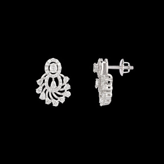 18K White Gold Diamond Earrings - 1.042ct VVS-FG