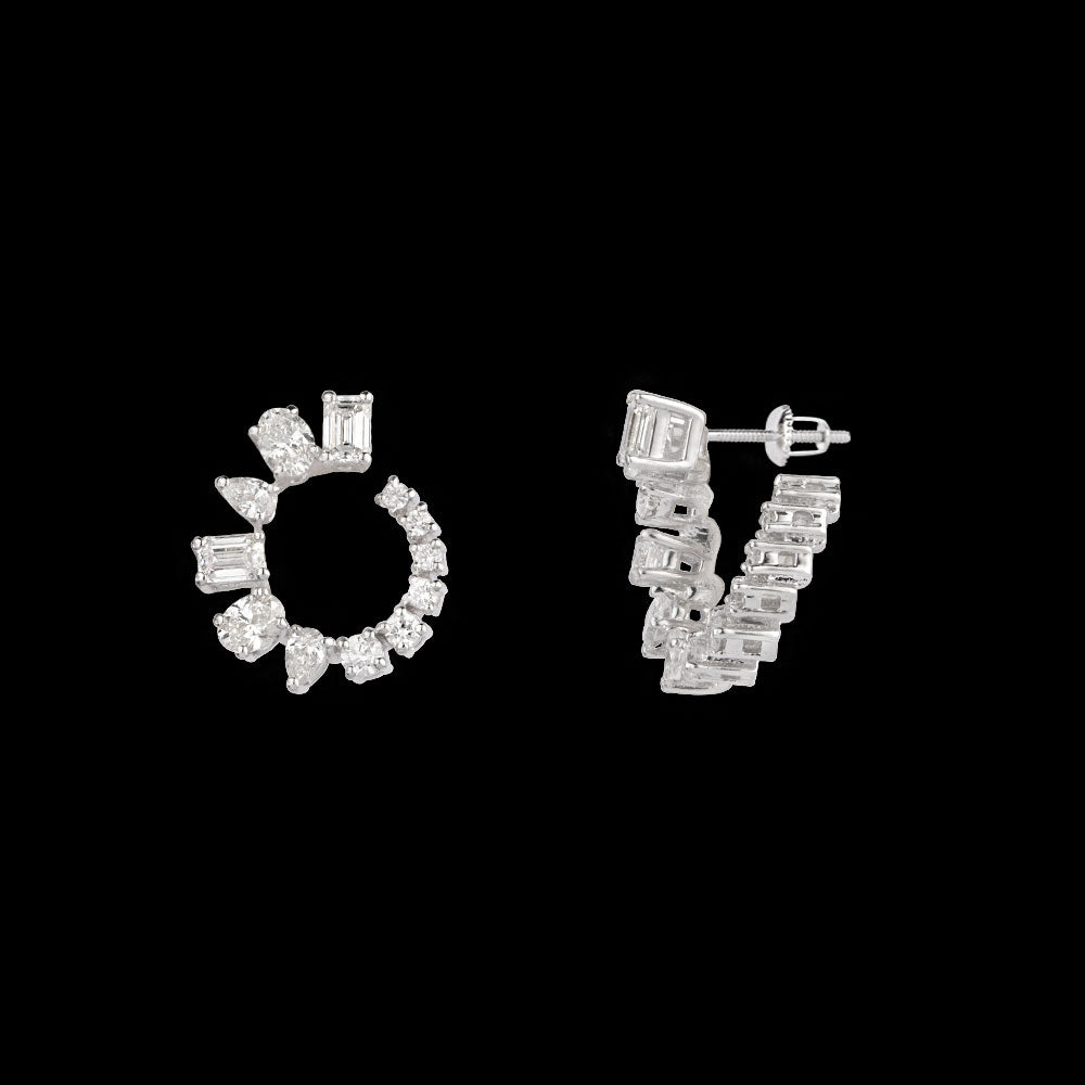 18K White Gold Diamond Earrings - 1.161ct VVS-FG