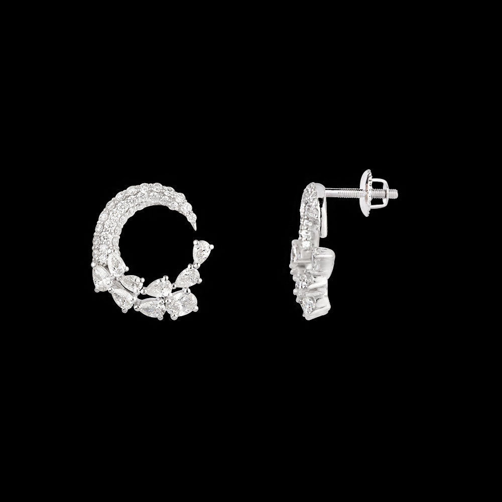 18K White Gold Diamond Earrings - 1.018ct VVS-VS-FG