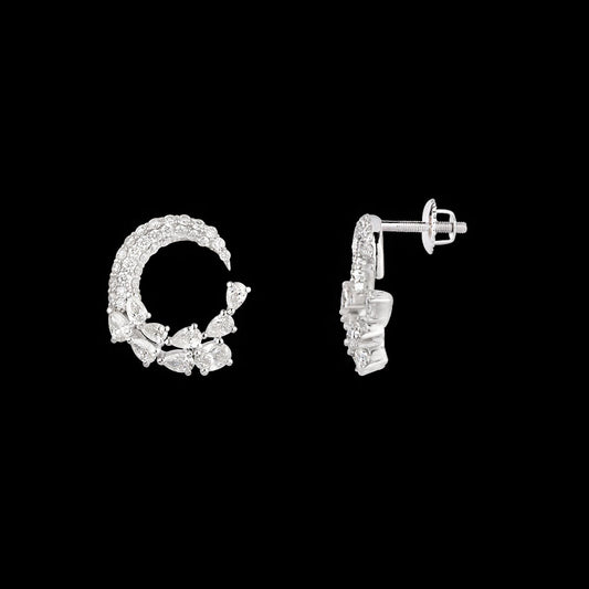 18K White Gold Diamond Earrings - 1.018ct VVS-VS-FG