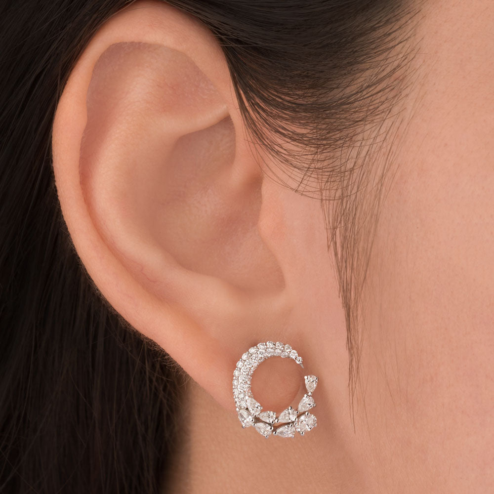 18K White Gold Diamond Earrings - 1.018ct VVS-VS-FG