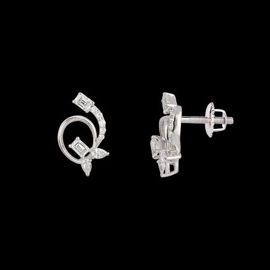 18K White Gold Diamond Earrings - 0.518ct VVS-FG