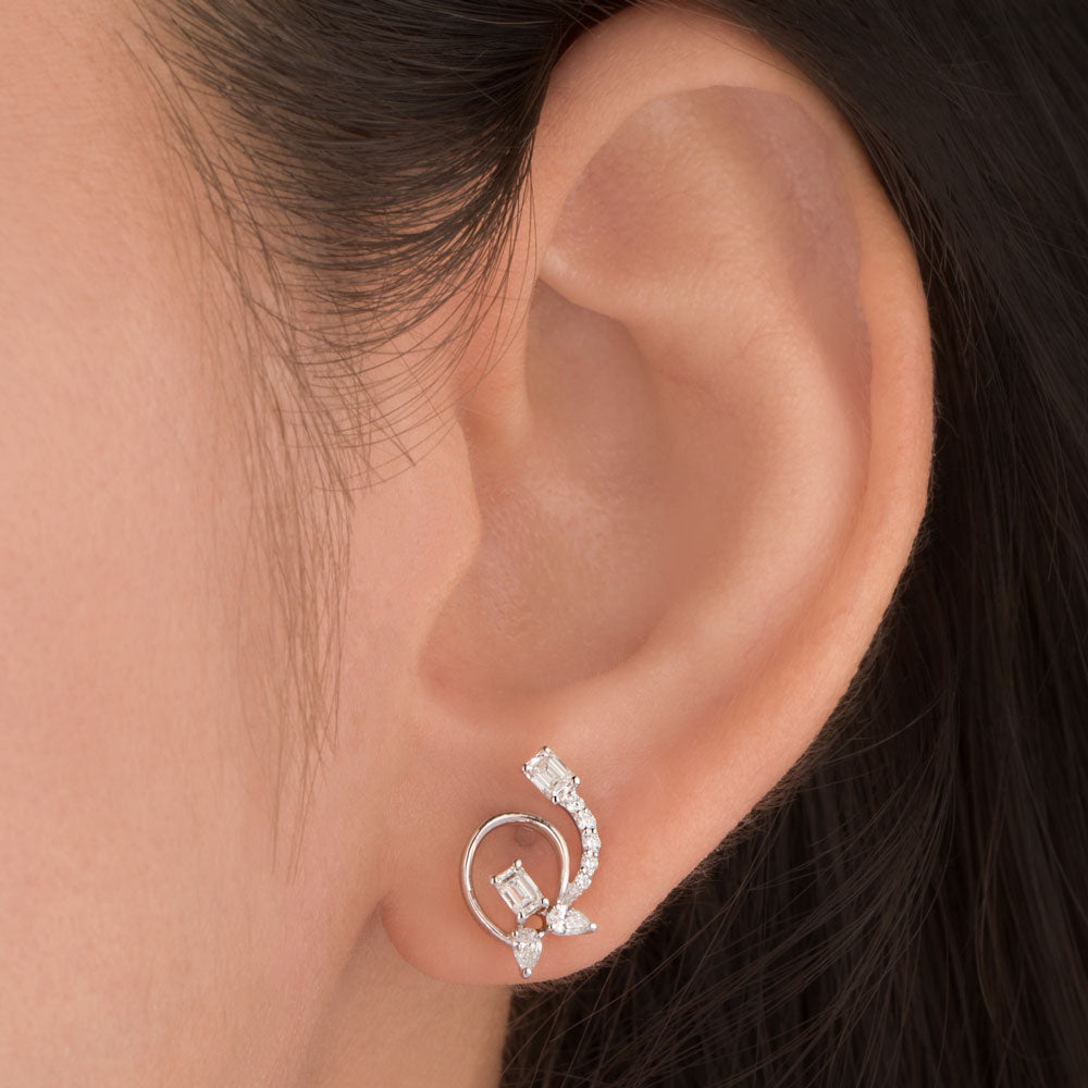 18K White Gold Diamond Earrings - 0.518ct VVS-FG