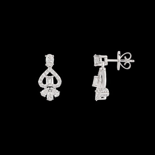 18K White Gold Diamond Earrings - 0.671ct VVS-FG