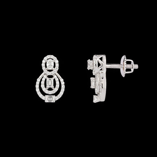 18K White Gold Diamond Earrings - 0.87ct VVS-FG